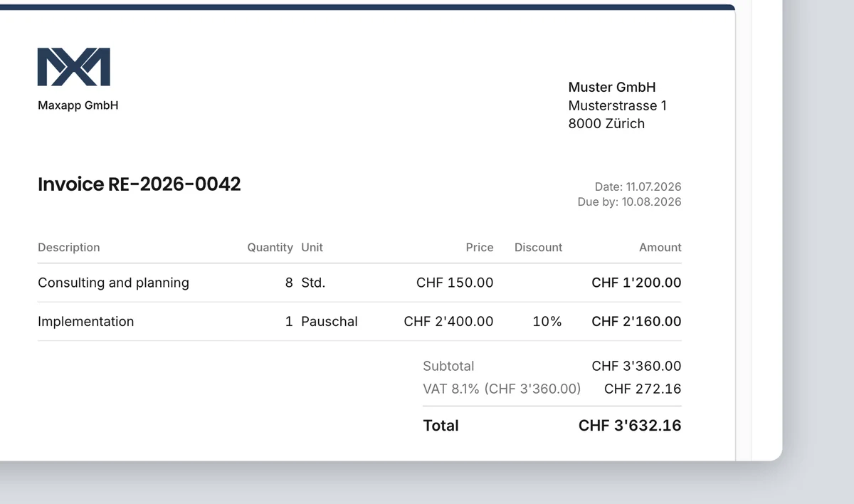 Branding with live invoice preview